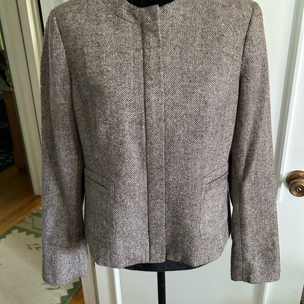 Evan Picone Brown Herringbone Blazer
